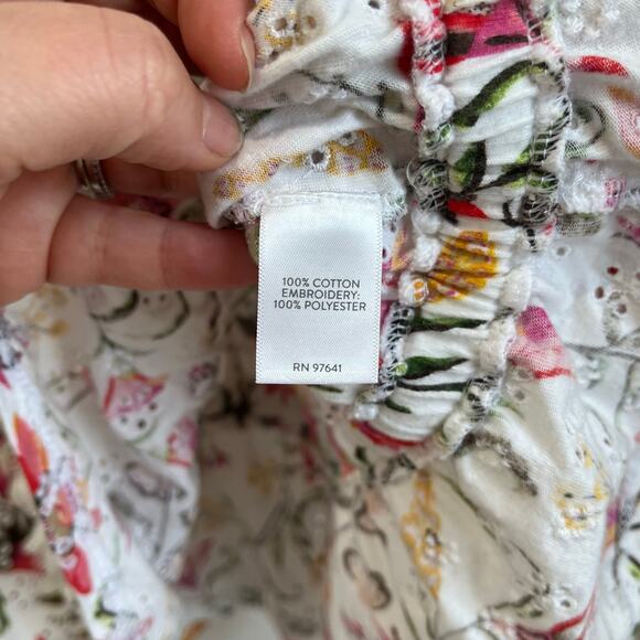 J.Jill Eyelet Peplum Tank Top White Sleeveless Tie Waist Size Small - Picture 5 of 7